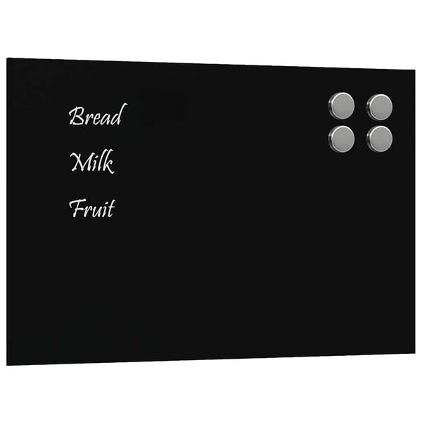vidaXL Wall-mounted Magnetic Board Black 40x30 cm Tempered Glass