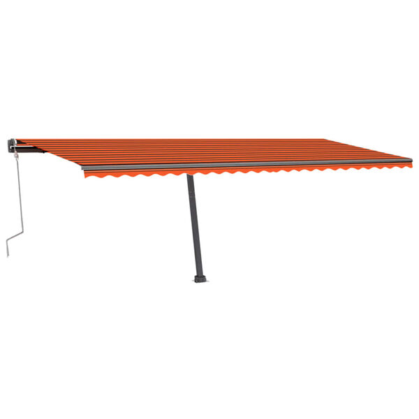 vidaXL Manual Retractable Awning with LED 600x300 cm Orange and Brown