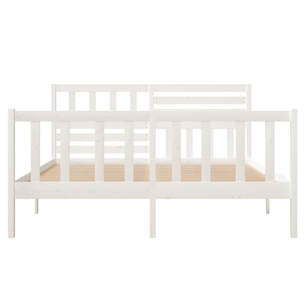 vidaXL Bed Frame without Mattress White Small Double Solid Wood