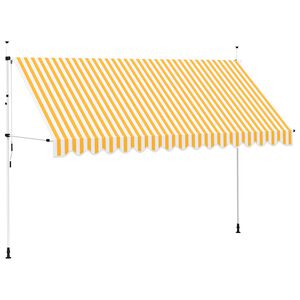 vidaXL Manual Retractable Awning 400 cm Orange and White Stripes