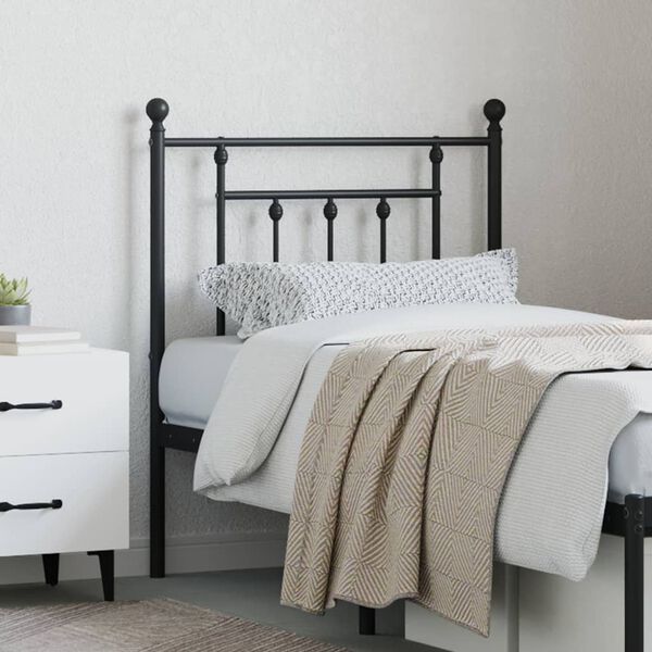 vidaXL Metal Replace Headboard Black 75 cm