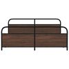 vidaXL Metal Bed Frame without Mattress Brown Oak 193x203 cm