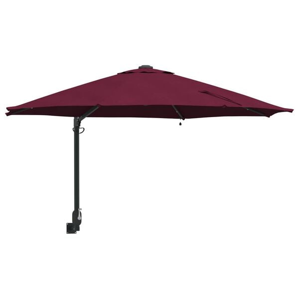 vidaXL Garden Parasol Manual Red and Black 248 x 248 x 148 cm