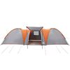 vidaXL Family Tent Dome 8-Person Grey and Orange Waterproof