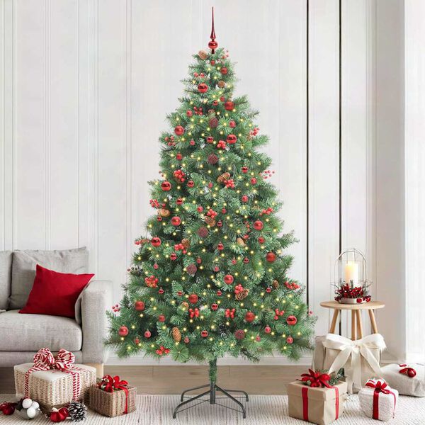 vidaXL Artificial Christmas Tree Green 240 cm PVC and Metal