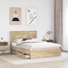 vidaXL Bed Frame with Drawer Sonoma Oak 150 x 200 cm Engineer Wood