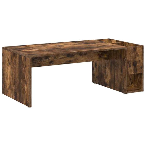 vidaXL Coffee Table Smoked Oak 101.5 x 50 x 37 cm Engineered Wood