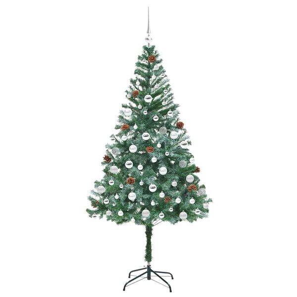 vidaXL Artificial Christmas Tree with Stand Green 180 cm PVC and Steel