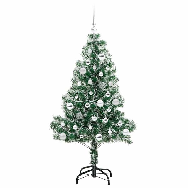 vidaXL Artificial Christmas Tree Snow Flocked with LED Light 150 cm