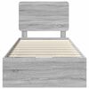 vidaXL Bed Frame with Drawer Grey Sonoma 75 x 190 cm Engineer Wood
