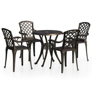vidaXL 5 Piece Bistro Set Cast Aluminium Bronze