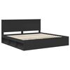 vidaXL Bed Frame with Headboard Black 200 x 200 cm Solid Pine Wood