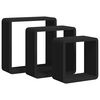 vidaXL Wall Cube Shelves 3 pcs Black MDF