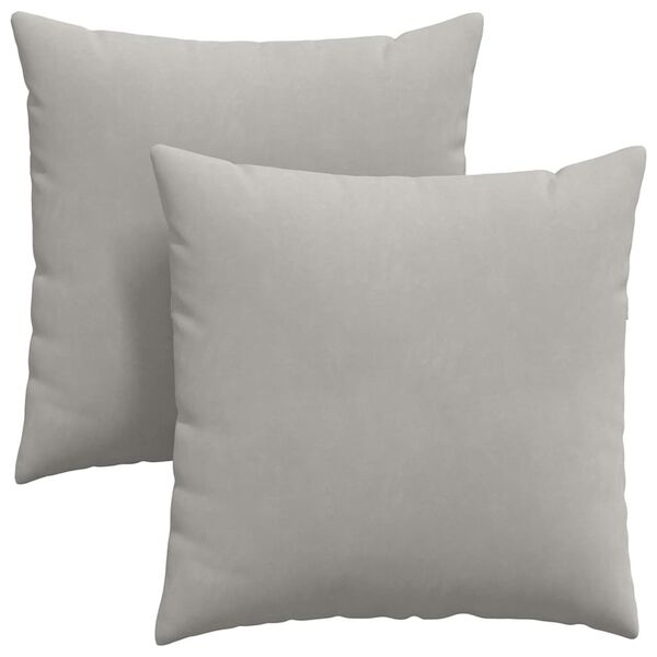 vidaXL Sofa Pillows 2 pcs Light Grey 80 x 80 cm Fabric
