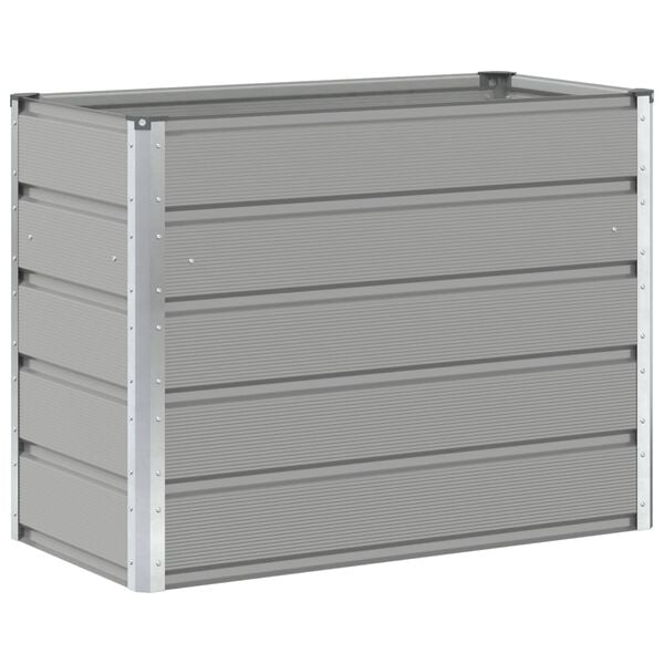 vidaXL Planter Light Grey 100 x 50 x 77 cm Galvanised Steel