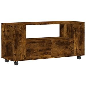 vidaXL TV Cabinet Smoked Oak 102x34,5x43 cm Engineered Wood