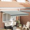 vidaXL Retractable Awning Green and white 350 x 250 cm Fabric, Metal