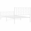 vidaXL Metal Bed Frame without Mattress with Footboard&nbsp;White 107x203cm