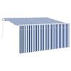 vidaXL Retractable Awning Retractable Blue and White 300 x 200 cm