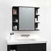 vidaXL Mirror Cabinet with LED Black 70x16.5x60 cm
