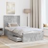 vidaXL Bed Frame with Drawer Concrete Grey 90 x 200 cm Engineered Wood