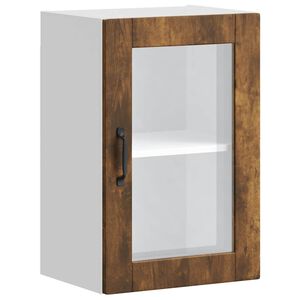vidaXL Kitchen Wall Cabinet with Glass Door&nbsp;Porto Smoked Oak