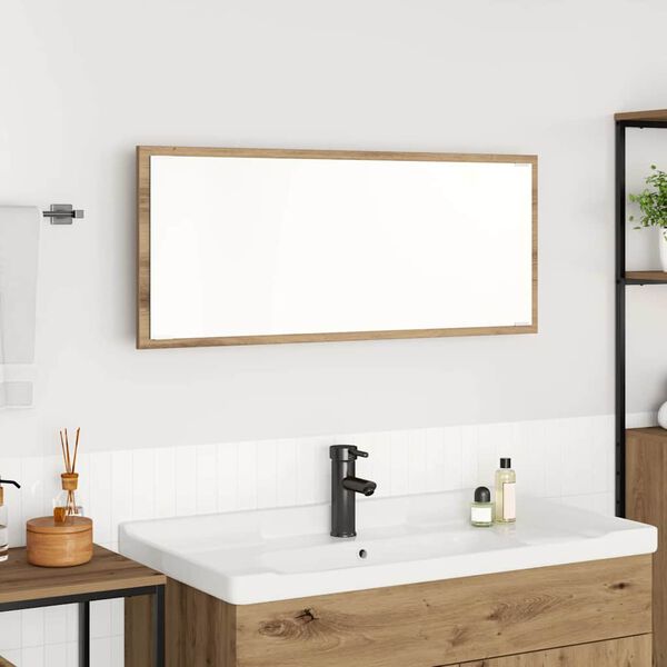 vidaXL Mirror with Mirror Artisan Oak 90 x 8.5 x 37 cm Engineered Wood