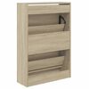 vidaXL Shoe Cabinet Sonoma Oak 60x21x87.5 cm Engineered Wood