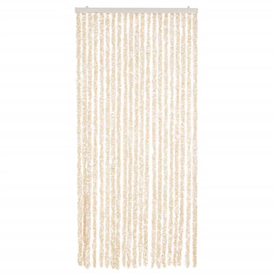 vidaXL Fly Curtain Beige and White 90x200 cm Chenille