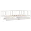 vidaXL Daybed with Drawers without Mattress White 90x190 cm Single Solid Wood