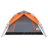 vidaXL Camping Tent Dome 4-Person Grey and Orange Quick Release