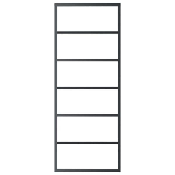 vidaXL Sliding Door ESG Glass and Aluminium 76x205 cm Black
