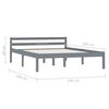 vidaXL Bed Frame without Mattress Grey Solid Pine Wood 140x200 cm (283199+2x321989)