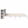vidaXL Bookcase Bed without Mattress White 180x200 cm Super King Solid Wood Pine