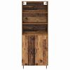 vidaXL Highboard Old Wood 69.5 x 34 x 180 cm Engineered Wood and Glass