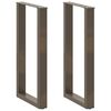vidaXL Bar Table Legs U-Shaped 2 pcs Natural Steel 40x(90-91) cm Steel