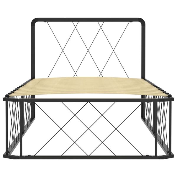 vidaXL Bed Frame without Mattress Black Metal 90x200 cm