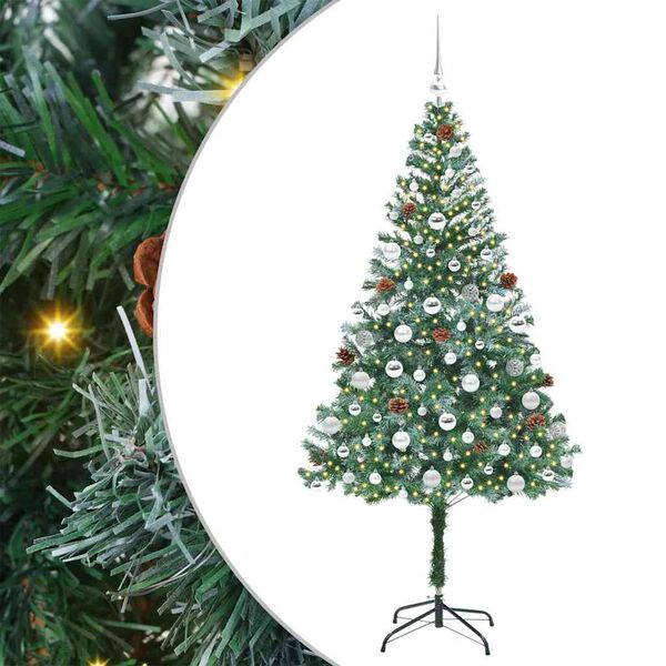 vidaXL Artificial Christmas Tree with Stand Green 180 cm PVC and Steel