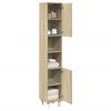 vidaXL Bathroom Cabinet Sonoma Oak 30.5x30x179 cm Engineered Wood
