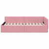 vidaXL Corner Bed Frame with Headboard Pink 100 cm x 200 cm Velvet