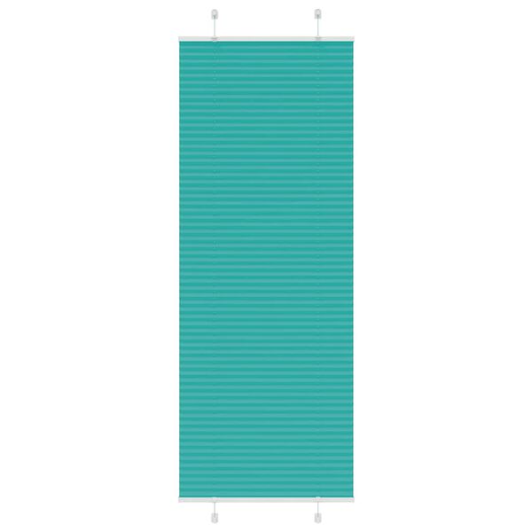 vidaXL Pleated Blind Petrol Green 75x200 cm Fabric Width 74.4 cm Polyester