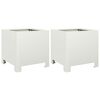vidaXL Garden Planters 2 pcs White 30x30x30 cm Steel