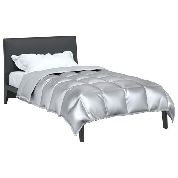 vidaXL Winter Duvet Silver 220 x 140 cm Satin and Microfiber
