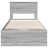 vidaXL Bed Frame with Drawer Grey Sonoma 75 x 190 cm Engineer Wood