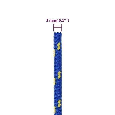 vidaXL Boat Rope Blue 3 mm 250 m Polypropylene