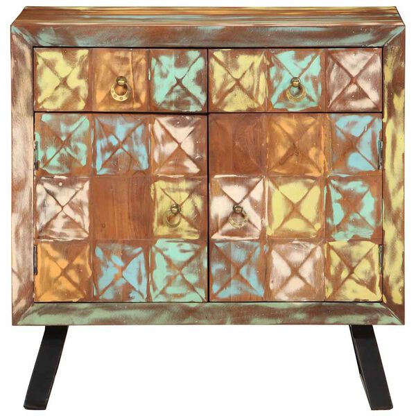 vidaXL Drawer Cabinet Multicolour 70x35x70 cm Solid Wood Reclaimed