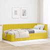 vidaXL Corner Bed Frame with Headboard Yellow 90 cm x 200 cm Velvet