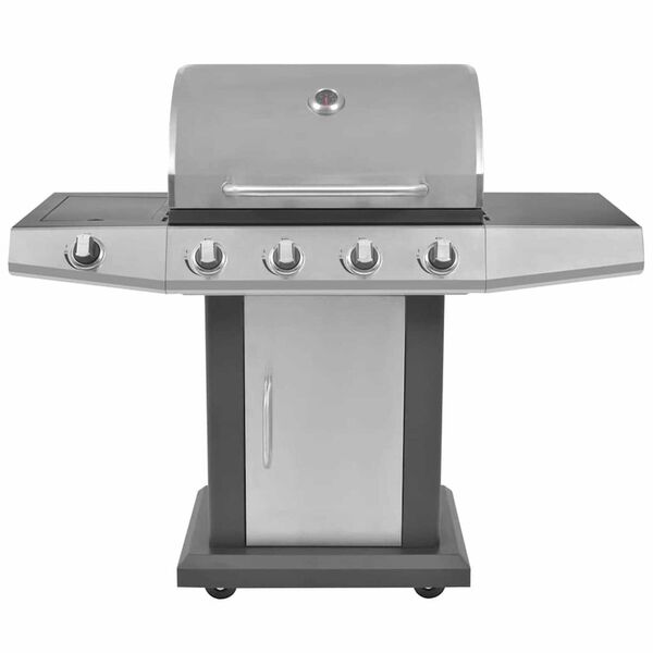 vidaXL Gas Barbecue Grill Silver Stainless steel