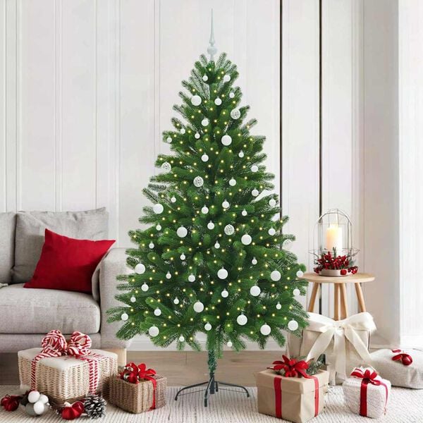 vidaXL Christmas Tree with 300 LEDs with Stand Green 180 cm PE