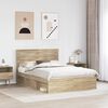 vidaXL Bed Frame with Headboard Sonoma 140 x 200 cm Solid Pine Wood